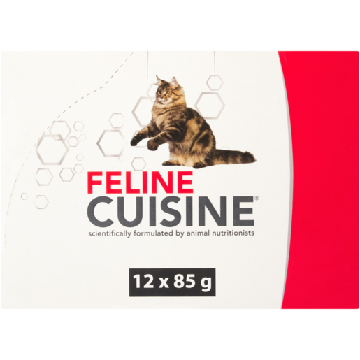 Feline Cuisine Beef Adult Wet Cat Food In Gravy 12 x 85g 