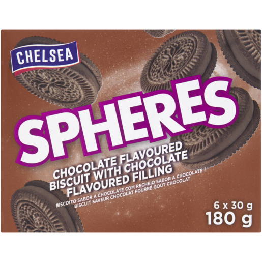 Chelsea Spheres Chocolate Flavoured Biscuit with Chocolate Flavoured Filling 6 x 30g