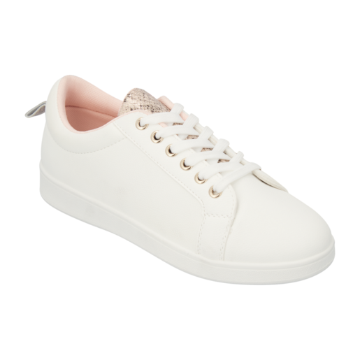 Ladies White Plain Sport Shoes Sizes 3-7
