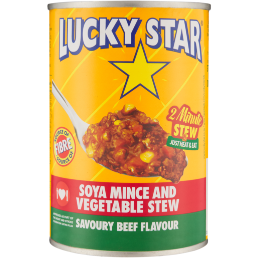 Lucky Star Savoury Beef Flavoured Soya Mince & Vegetable Stew 400g