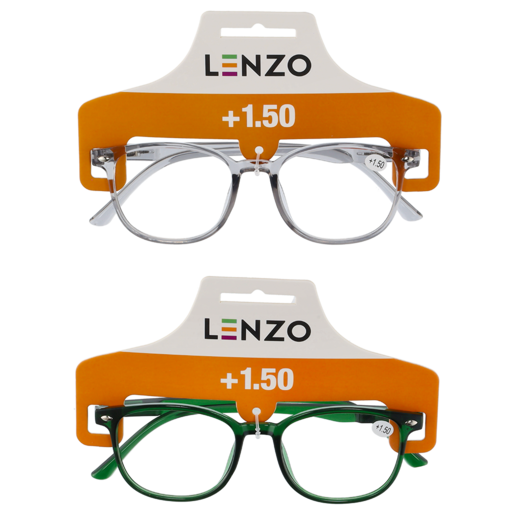Lenzo +1.50 Bold Frame Reading Glasses Single Pair (Assorted Item - Supplied At Random)