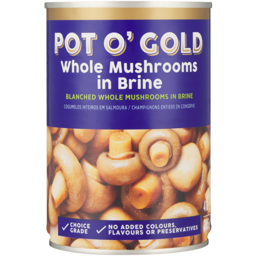 Pot O' Gold Whole Mushrooms In Brine 410g