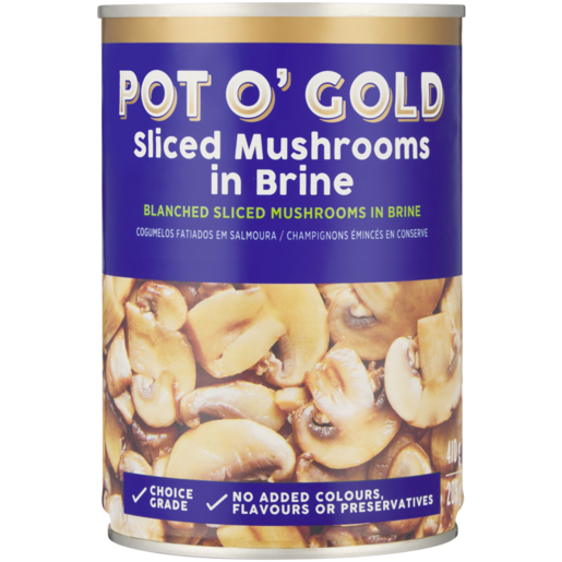 Pot O' Gold Sliced Mushrooms In Brine 410g