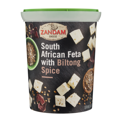 Zandam South African Feta Cheese with Biltong Spice 700g