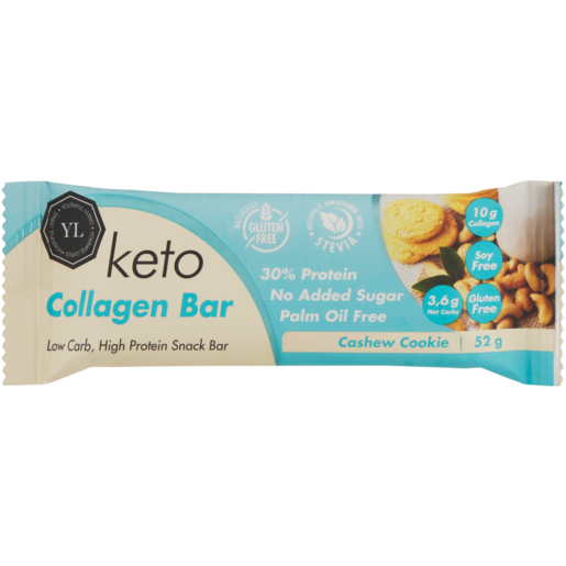 Youthful Living Cashew Cookie Keto Collagen Bar 52g