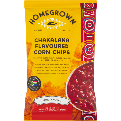 Homegrown Chakalaka Flavoured Corn Chips 120g