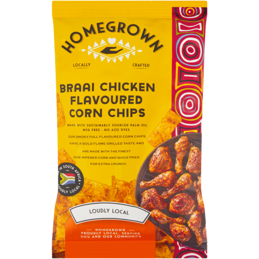 Homegrown Braai Chicken Flavoured Corn Chips 120g