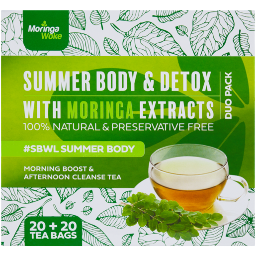 Moringa Woke Summer Body & Detox Cleanse Tea Bags 40 Pack
