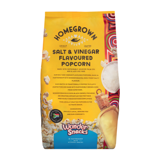 Homegrown Salt & Vinegar Flavoured Popcorn 90g