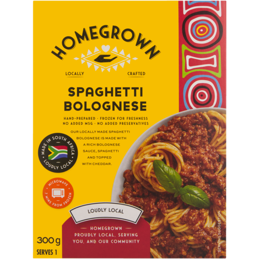 Homegrown Frozen Spaghetti Bolognese Ready Meal 300g