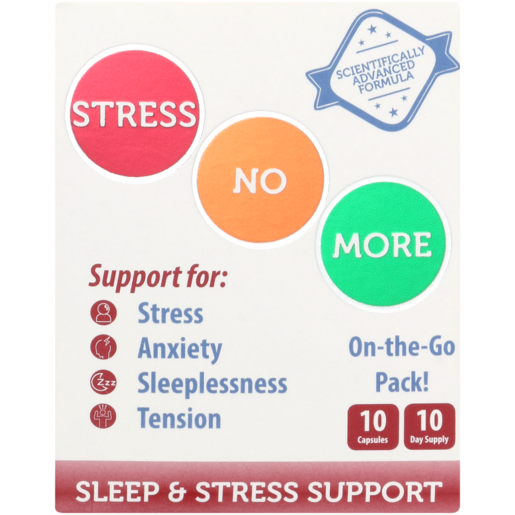 StressNoMore Sleep & Stress Support Supplement Capsules 10 Pack