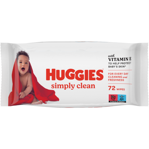 Huggies Simply Clean Baby Wipes 72 Pack