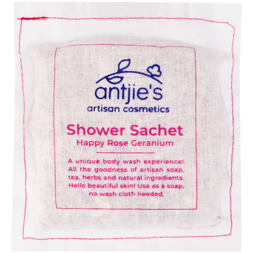 Antjie's Happy Rose Geranium Shower Sachet 100g 