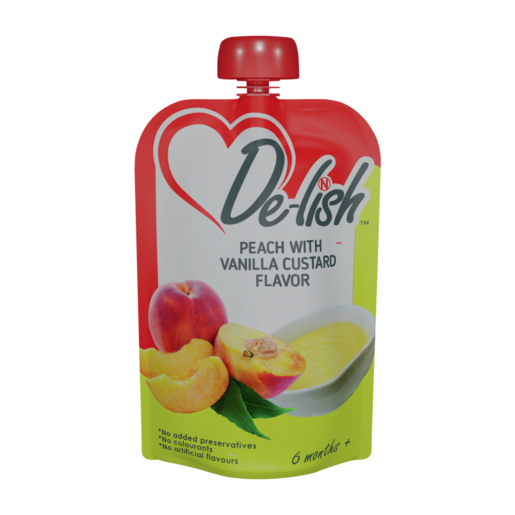 De-lish Peach With Vanilla Custard Flavour Baby Food Pouch 110ml