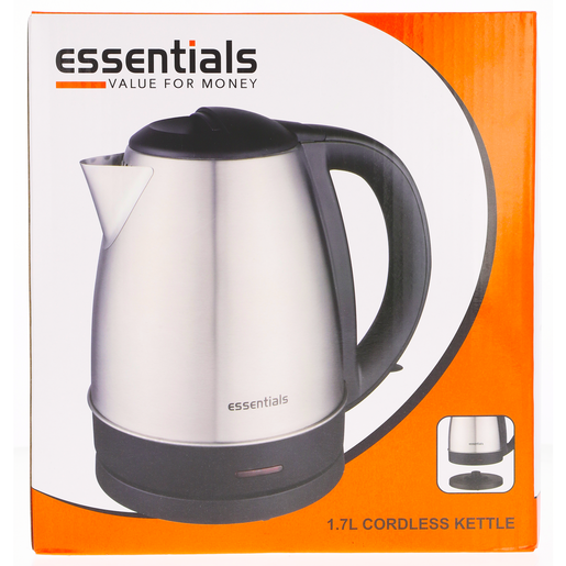 Essentials Stainless Steel Cordless Kettle 1.7 L 