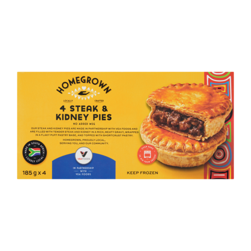 Homegrown Steak & Kidney Pies 4 x 185g