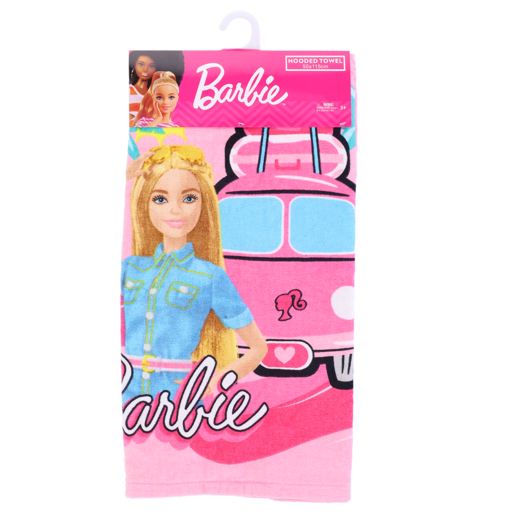 Barbie Character Pink Girls Hooded Towel