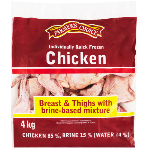 Farmer's Choice Frozen Chicken Breast & Thighs with Brine-Based Mixture 4kg 