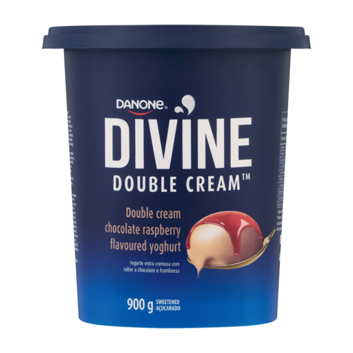 Danone Divine Double Cream Chocolate Raspberry Flavoured Yoghurt 900g