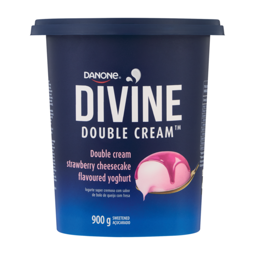 Danone Divine Double Cream Strawberry Cheesecake Flavoured Yoghurt 900g