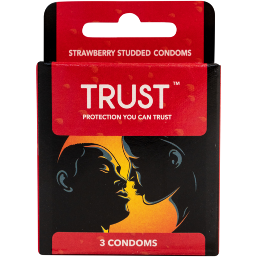 Trust Strawberry Studded Condoms 3 Pack