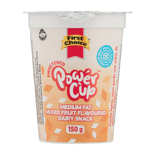 First Choice Power Cup Mixed Fruit Flavoured Medium Fat Dairy Snack 150g
