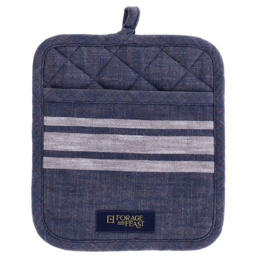 Forage And Feast Navy Silicon Print Potholder 20x23cm