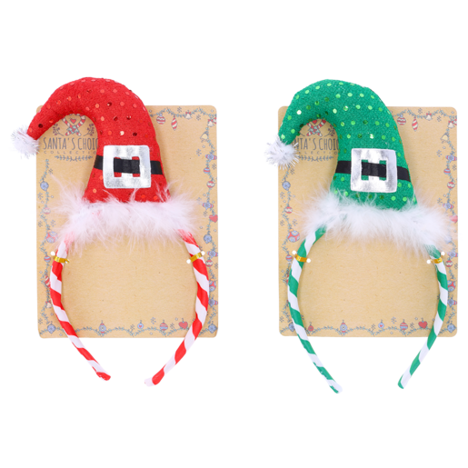 Santa's Choice Christmas Headband with Stripes Accessory (Assorted Item - Supplied At Random)