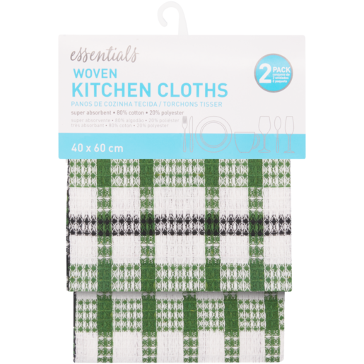 Essentials Woven Kitchen Cloths 2 Pack