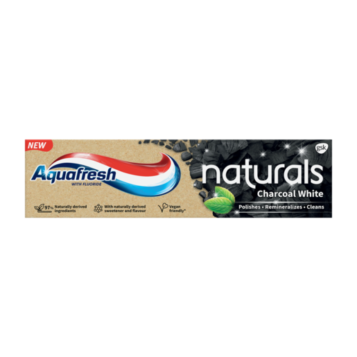 Aquafresh Naturals Charcoal White Fluoride Toothpaste 75ml