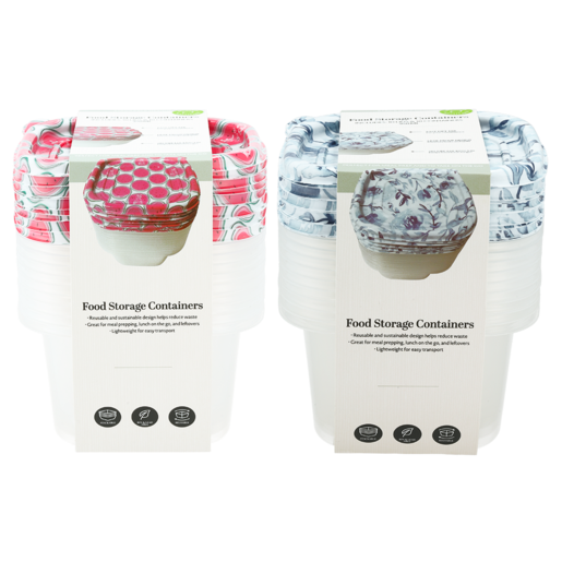 Floral Reusable Food Storage Container Set 850ml 10 Piece (Assorted Item - Supplied At Random)