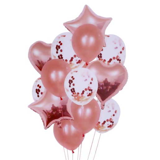 Occasions Rose Gold Balloon Bouquet 14 Piece