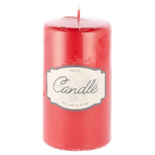 Unscented Red Pillar Candle 12.5cm