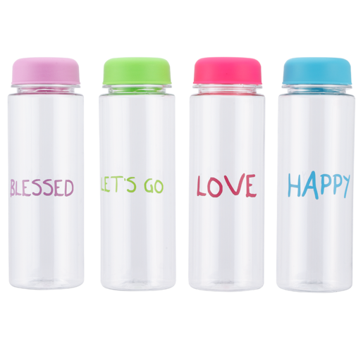 Water Bottle Worded 500ml (Assorted Item - Supplied At Random)