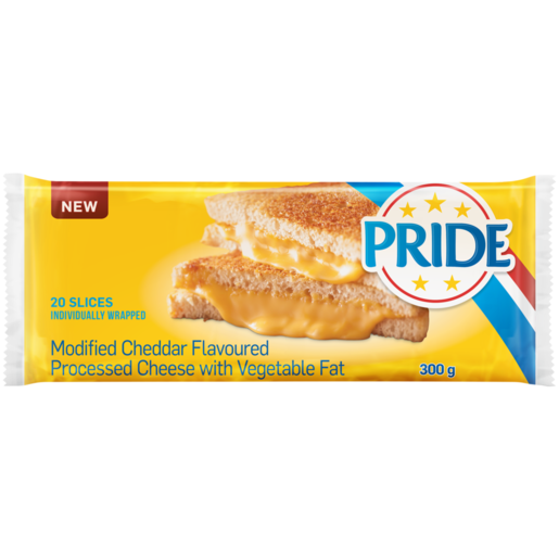 Pride Modified Cheddar Flavoured Processed Cheese Slices 20 Pack