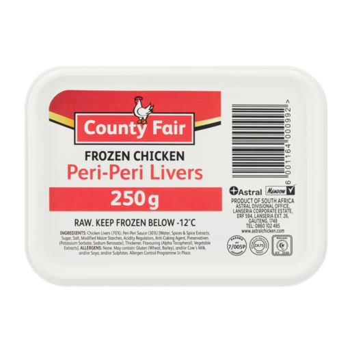 County Fair Peri-Peri Frozen Chicken Livers 250g