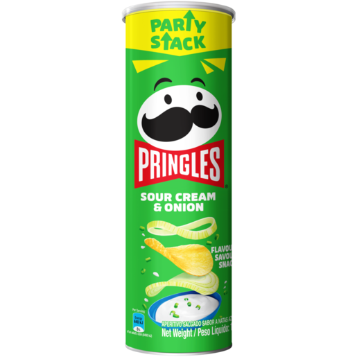 Pringles Sour Cream & Onion Flavoured Savoury Snack 134g 