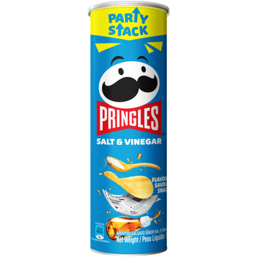 Pringles Salt & Vinegar Flavoured Savoury Snack 134g 