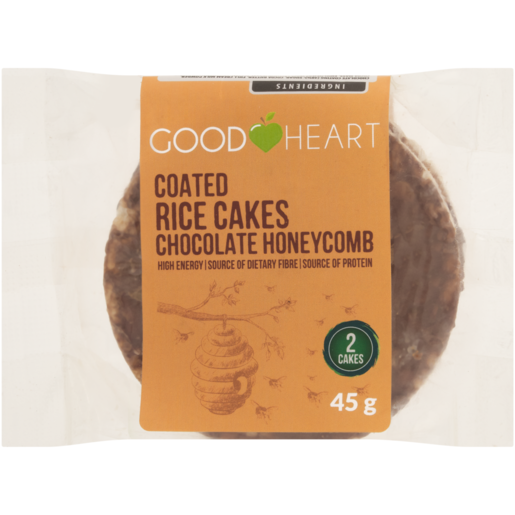 Good Heart Chocolate Honeycomb Coated Rice Cakes 2 Pack