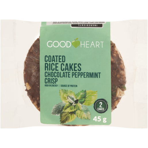 Good Heart Chocolate Peppermint Crisp Coated Rice Cakes 2 Pack