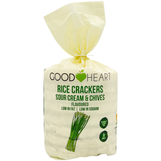 Good Heart Sour Cream & Chives Flavoured Rice Crackers 8 Pack