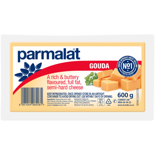 Parmalat Gouda Flavoured Full Fat Gouda Cheese 600g 
