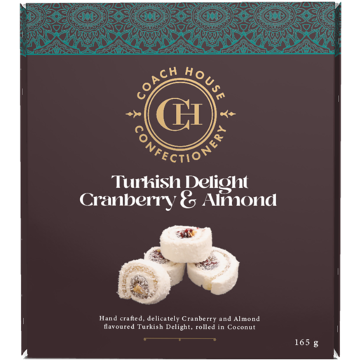 Beyers Coach House Confectionery Cranberry & Almond Turkish Delight 165g