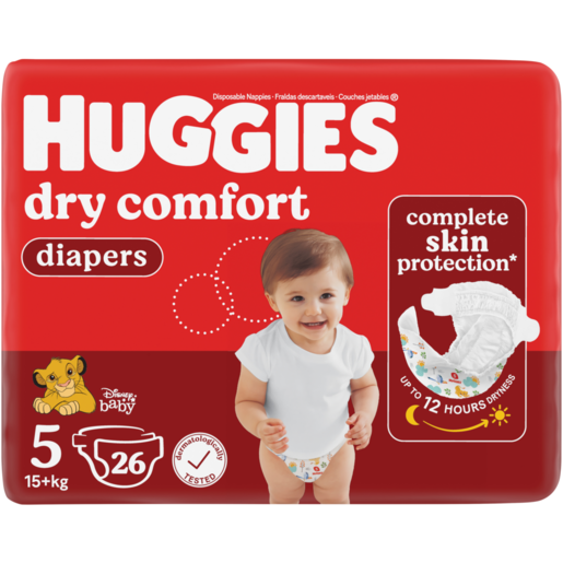 Huggies Dry Comfort Size 5 Disposable Nappies 26 Pack