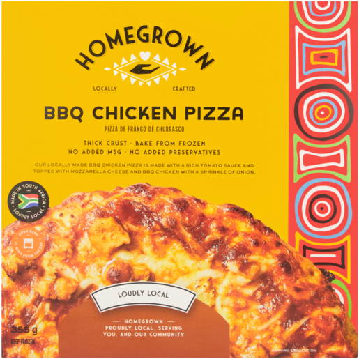 Homegrown Frozen BBQ Chicken Pizza 355g 