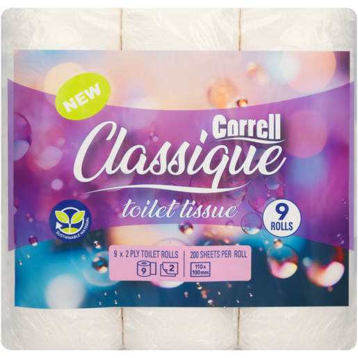 Correll Classique 2 Ply Toilet Tissues 9 Pack