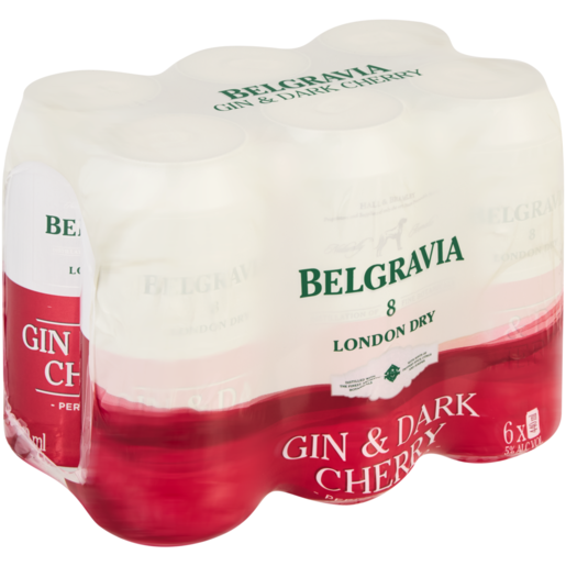 Belgravia Gin & Dark Cherry Cans 6 x 440ml 