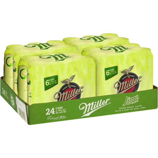 Miller Lime Beer Cans 24 x 440ml 