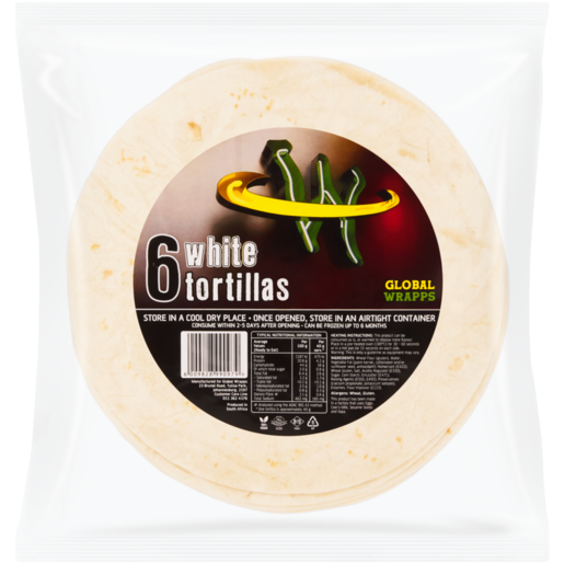 GLOBAL WRAPPS White Tortillas 6 Pack