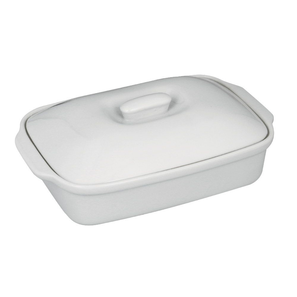 White Rectangular Casserole 31cm | Enamel & General Cookware | Cookware ...